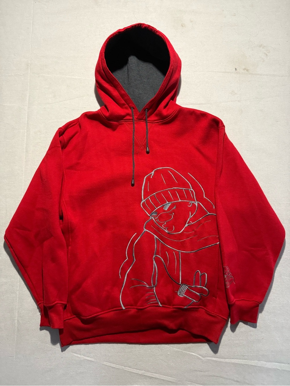 Y2K Southpole Bboy Hoodie Original 2000s Bboy Southpole Red Embroidered Hoodie